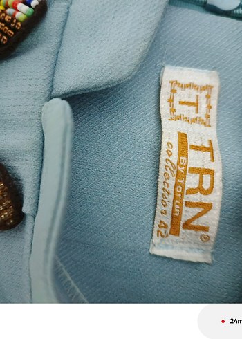 Mavi Uzun Kollu Kot Elbise - Görsel 3