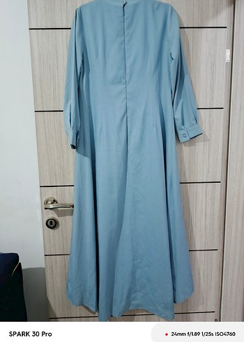 Mavi Uzun Kollu Kot Elbise - Görsel 2