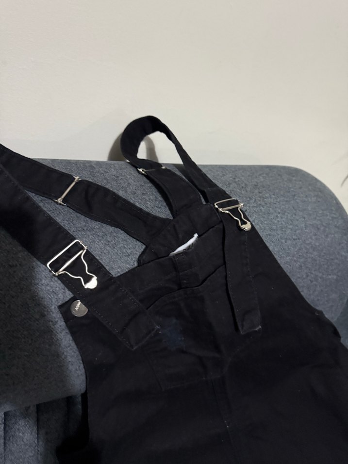 Kız Çocuk Siyah Askılı Salaş Tulum - Görsel 2