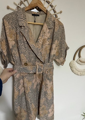 Kadın Keten Zebra Desenli Mini - Görsel 2