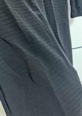 Siyah V Yaka Uzun Kollu Triko Elbise - Görsel 2