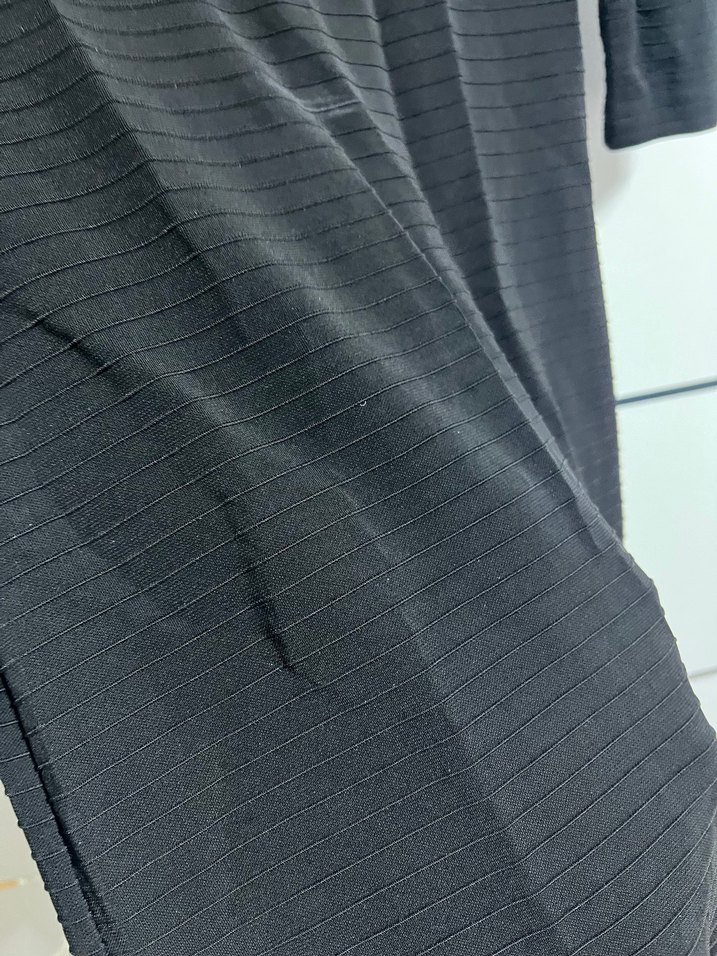 Siyah V Yaka Uzun Kollu Triko Elbise - Görsel 2