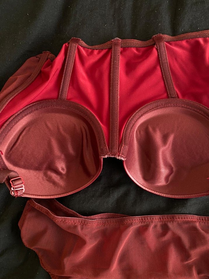 Bordo Mini Goth Sütyen Takımı - Görsel 3