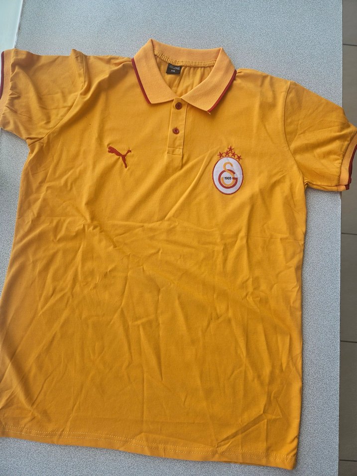 Sarı Kısa Kollu Polo Yaka Tişört - Görsel 3