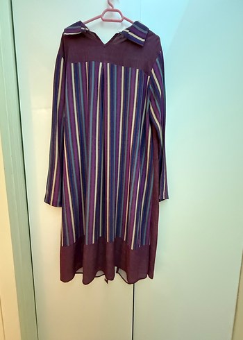 Bordo Bağlama Desenli Uzun Kollu Tunik - Görsel 2