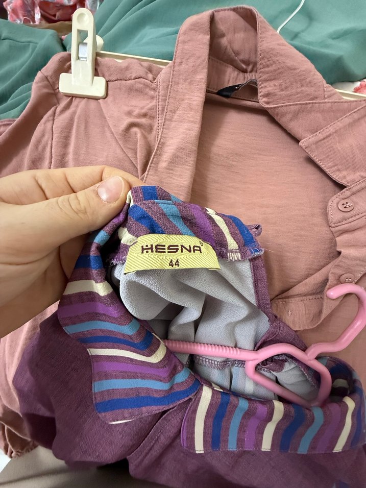 Bordo Bağlama Desenli Uzun Kollu Tunik - Görsel 3