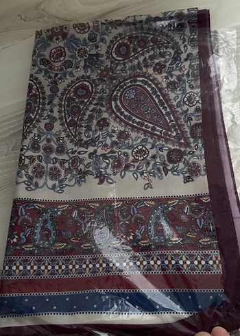 Bordo Bohem Drapeli Kadın Şal - Görsel 2