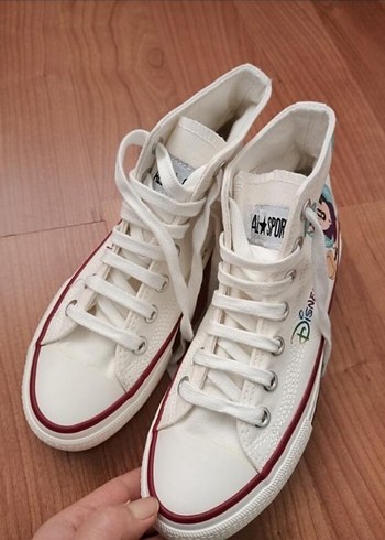 Disney Baskılı Beyaz Dolgu converse - Görsel 3