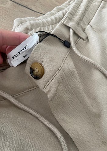 Bej Kemerli kadın pantolon sıfır etiketli s m uyumlu - Görsel 2