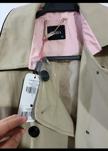 Bej Kemerli Kadın Trençkot - Görsel 3