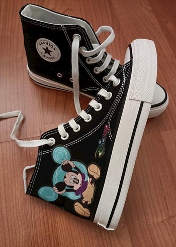 Mickey Mouse Baskılı ithal converse - Görsel 2