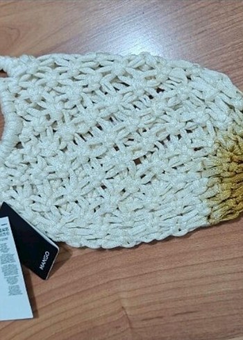 Beyaz Örgü Bohem Kadın Çanta - Görsel 3