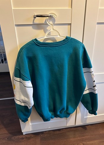 Turkuaz Baskılı Oversize Kadın Sweatshirt - Görsel 3