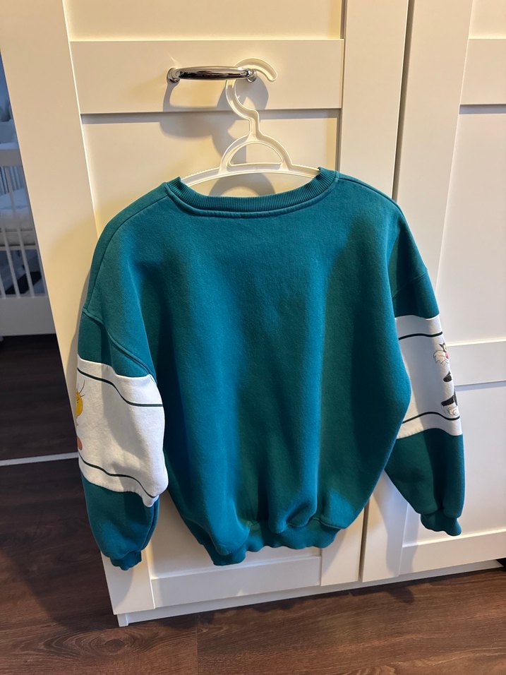 Turkuaz Baskılı Oversize Kadın Sweatshirt - Görsel 3