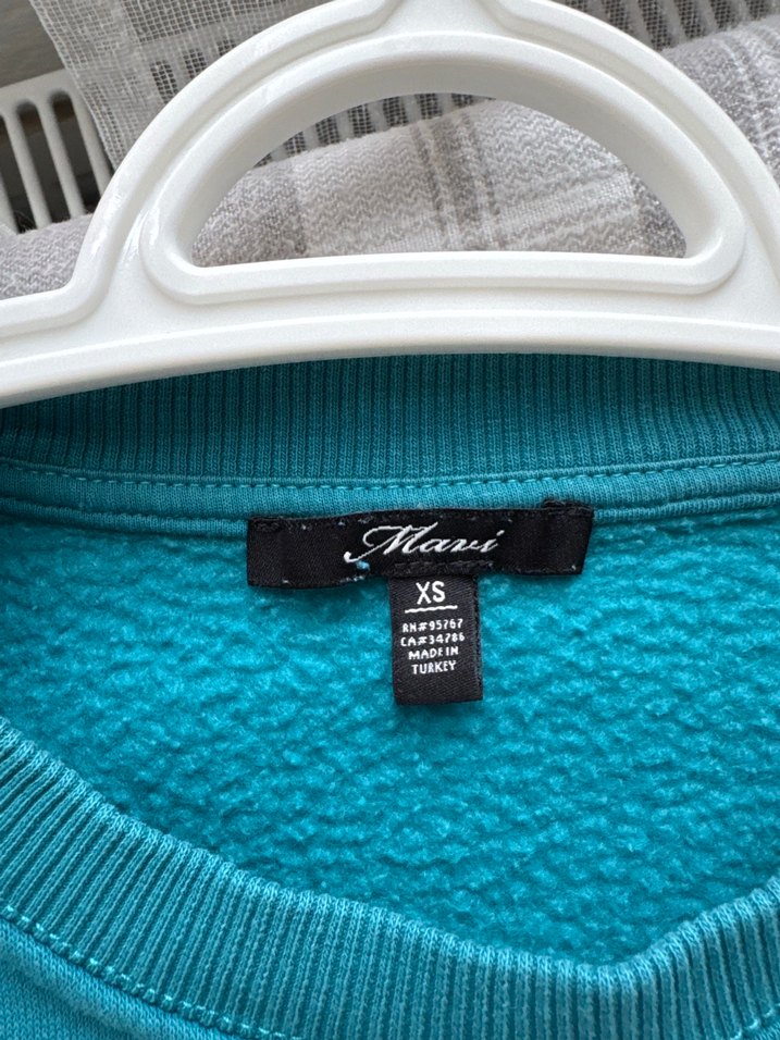 Turkuaz Baskılı Oversize Kadın Sweatshirt - Görsel 5