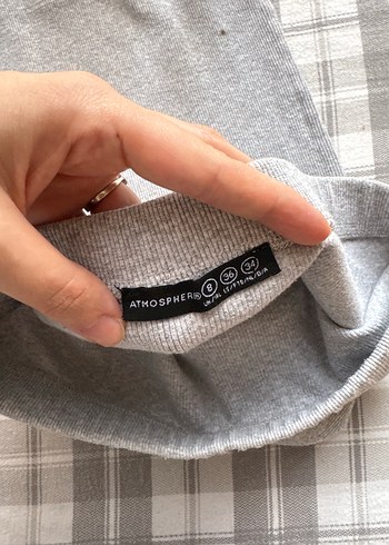 Gri Midi ribana etek - Görsel 3