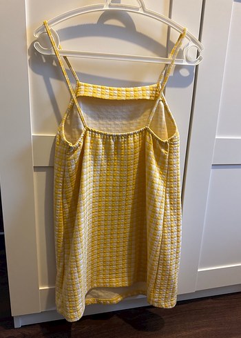 Sarı Kareli elbise - Görsel 2