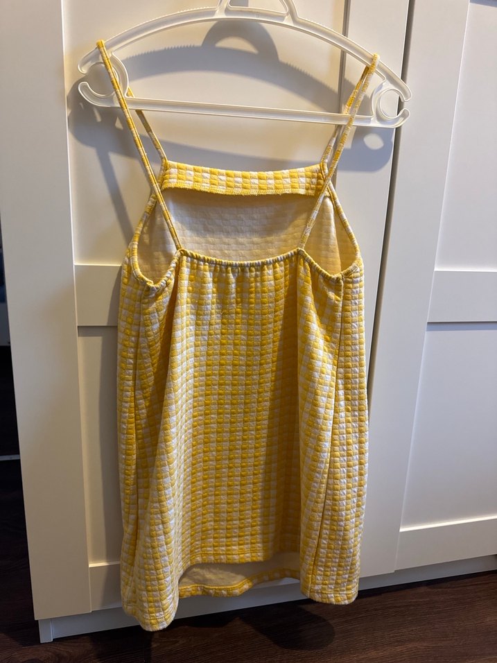 Sarı Kareli elbise - Görsel 2