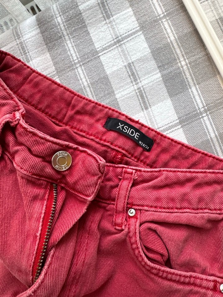 Kırmızı Jean Pantolon - Görsel 2