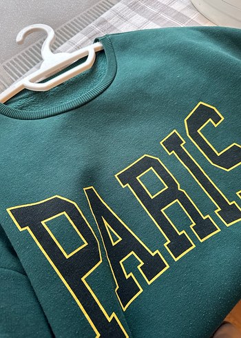 Yeşil Baskılı Salaş Kadın Sweatshirt - Görsel 2