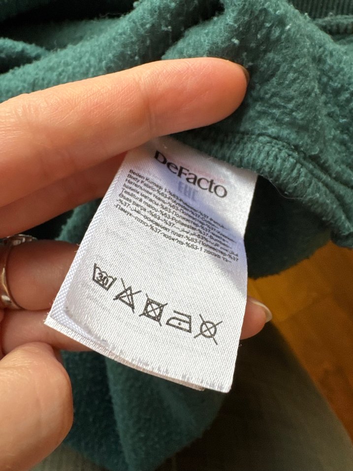 Yeşil Baskılı Salaş Kadın Sweatshirt - Görsel 3