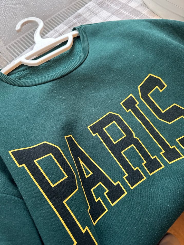 Yeşil Baskılı Salaş Kadın Sweatshirt - Görsel 2