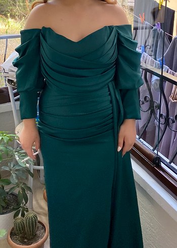 Kadın Uzun Klasik Elbise, Uzun Kollu, - Görsel 2