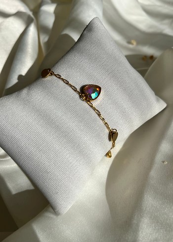 Altın Renk Zincir Detaylı Bohem Bileklik - Görsel 3