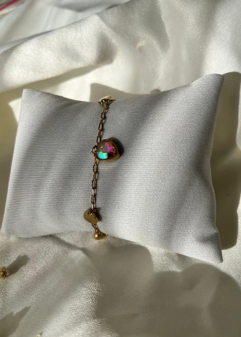 Altın Renk Zincir Detaylı Bohem Bileklik - Görsel 2