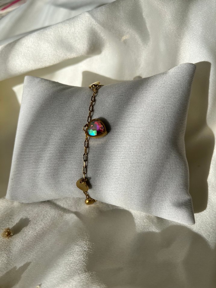 Altın Renk Zincir Detaylı Bohem Bileklik - Görsel 2