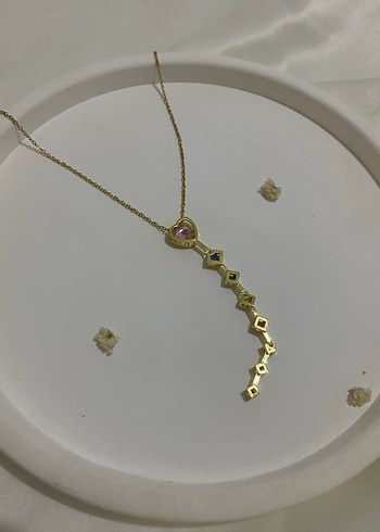 Altın Renkli Midi Bohem Çelik Kolye - Görsel 2