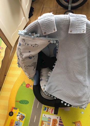 Gri Nakışlı Çocuk Uyku Örtüsü ve yastığı - Görsel 6