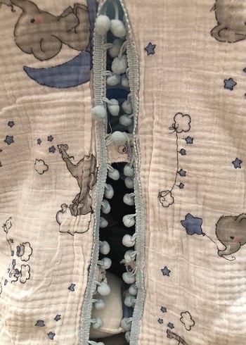 Gri Nakışlı Çocuk Uyku Örtüsü ve yastığı - Görsel 4