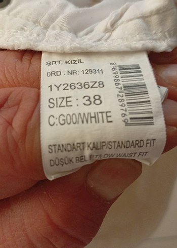 Düğmeli Beyaz Hamile Mini Şort - Görsel 4