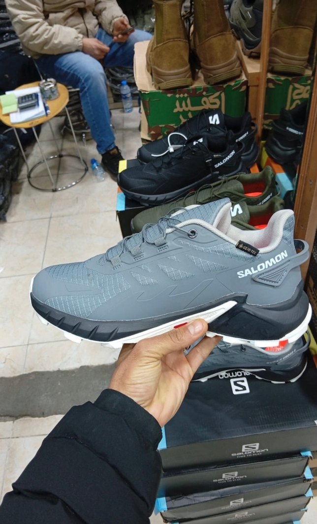 Salamon Gri Erkek Spor Ayakkabı Velcro Bağcıklı - Görsel 2