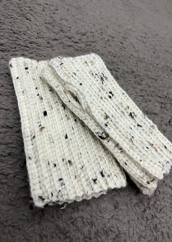 Renkli Noktalı Gri Örgü Kadın Eldiveni - Görsel 7