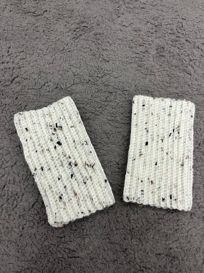 Renkli Noktalı Gri Örgü Kadın Eldiveni - Görsel 4