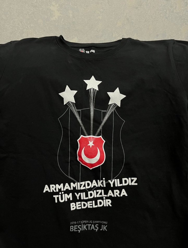 Kartal Yuvası Orijinal Beşiktaş Baskılı Siyah Tişört - Görsel 2