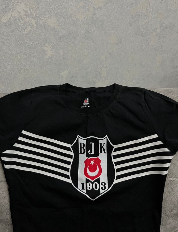 Siyah Orijinal BJK Baskılı Kısa Kollu Tişört - Görsel 2