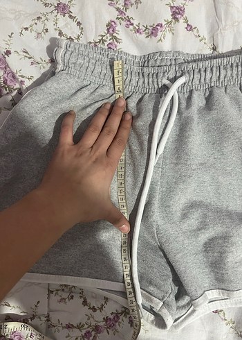 Gri Pamuklu Mini Kadın Şort - Görsel 2