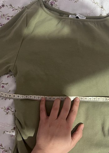 Yeşil, Kayık Yaka uzun Kollu Bluz - Görsel 2