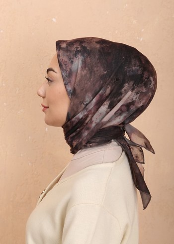 Bohem Tarz Kahverengi Kadın esarp - Görsel 4