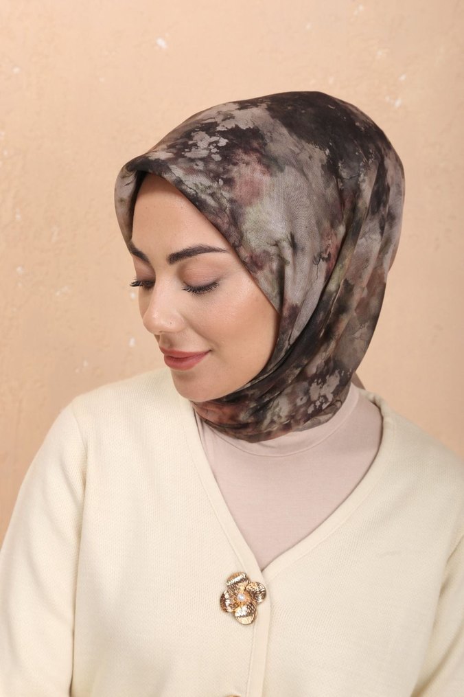 Bohem Tarz Kahverengi Kadın esarp - Görsel 5