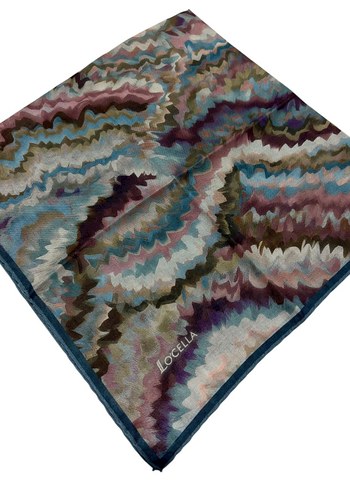 Renkli Dalgalı Kadın esarp - Görsel 2