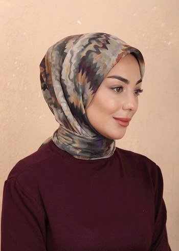 Renkli Dalgalı Kadın esarp - Görsel 5