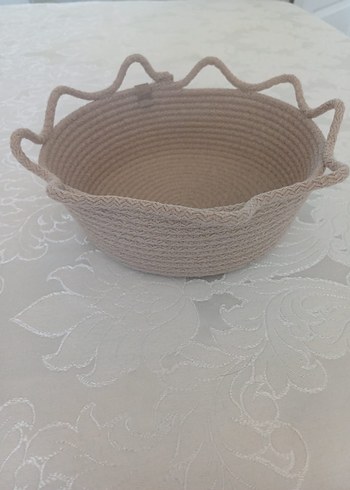 Bej Bohem Tarzda Hasır Tabak Altlığı ve Sepet Seti - Görsel 2