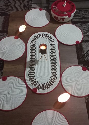 Kırmızı Nakışlı Bohem Sofra Seti - Görsel 2