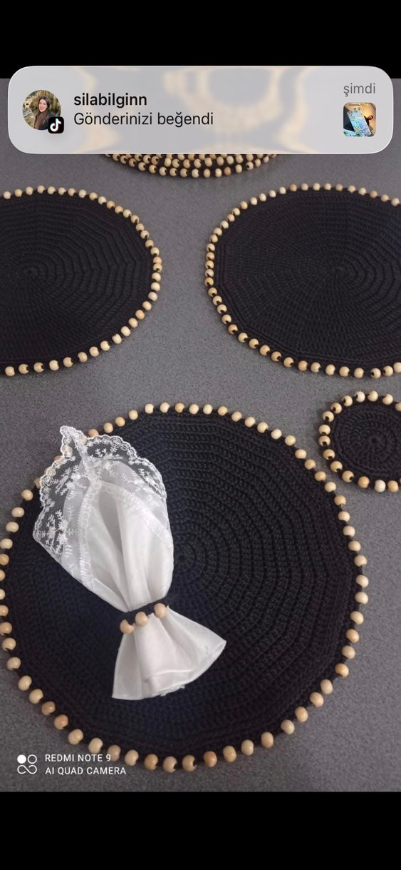 Siyah Boncuklu Bohem supla seti - Görsel 3