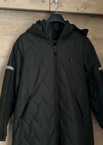 Haki yeşili Kapüşonlu Kadın Uzun Kışlık Mont - Görsel 2