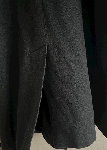 Gri Midi Düğmeli Hamile Kabanı - Görsel 4